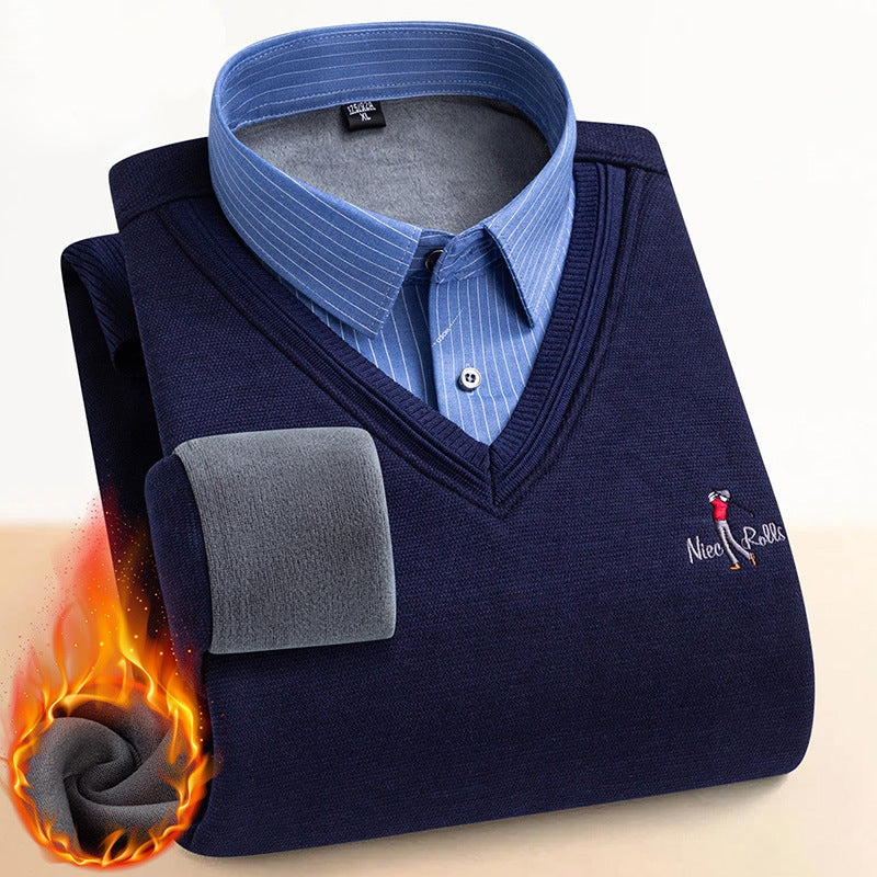 🔥🔥Мъжки термален пуловер с двойна подплата от полар – moreble3