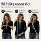 Långärmad patchwork-stickad topp med jeanskrage för damer