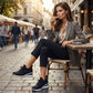 🔥Sista dagen-kampanj 50 % RABATT – Casual dammode, andningsbara korrigering sneakers med strassdekoration