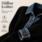 Långärmad patchwork-stickad topp med jeanskrage för damer