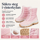 👢 Vattentäta snökängor för dam med plyschfoder och skaft i mellanhöjd❄️