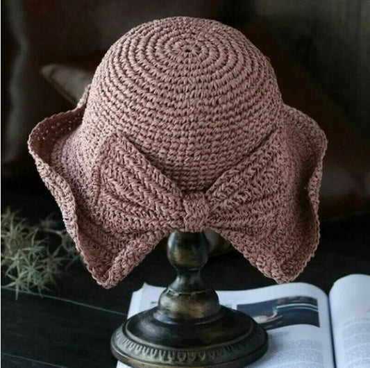 Foldable Sun Hat with Bow