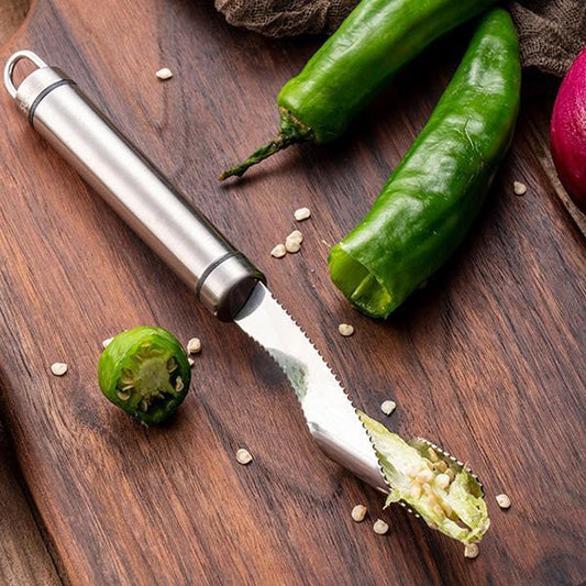 🌶️Купи 1, получи 1 безплатно🌶️Неръждаема стоманена лъжица за отстраняване на семките от люти чушки