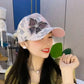 🦋Бейзболна шапка с мрежеста структура, с панделка и флорални мотиви🧢