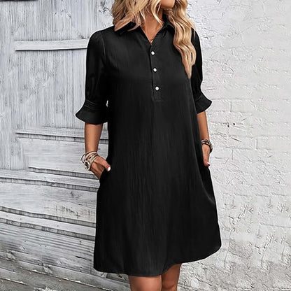 👗Елегантна рокля с риза и накъдрени ръкави