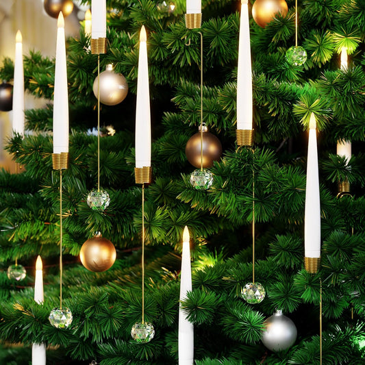 🎁Ранна коледна промоция🎄Коледни LED свещи с прозрачни кристални топки за окачване