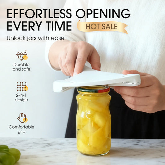 2-в-1 отваряч за буркани и бутилки, спестяващ усилия
