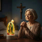 🙏Вдъхновяваща акрилна LED нощна лампа с религиозна тема ✝️ Молитвена лампа „Дева Мария“