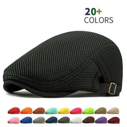 🧢 ОГРАНИЧЕНО ВРЕМЕ 30% ОТСТЪПКА! 🍂 Дишаща плоска шапка с регулируема лента – мрежеста тъкан, класически стил Айви 🍁