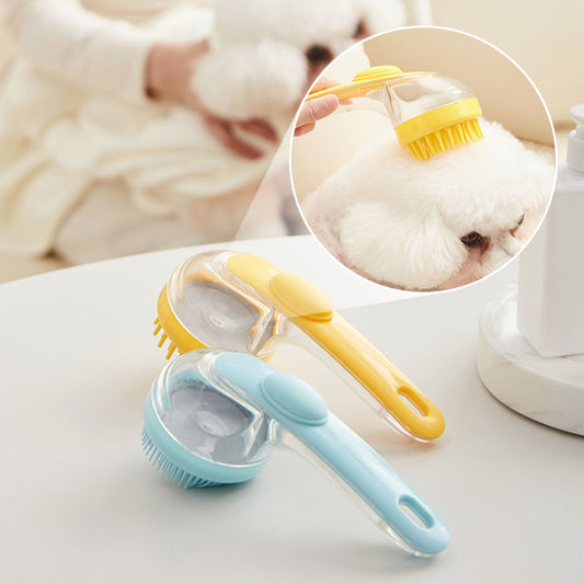 🛁🐾 Четка за къпане на домашни любимци с дозатор за сапун – Дълга дръжка, без навеждане, мека и ефективна, лесно къпане у дома 🧼✨
