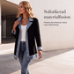 🧥Damens elegant ribbstickad kappa med jeansdetaljer