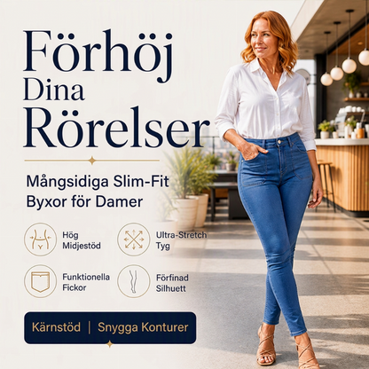 Dessa damjeans har en avslappnad passform och hög midja