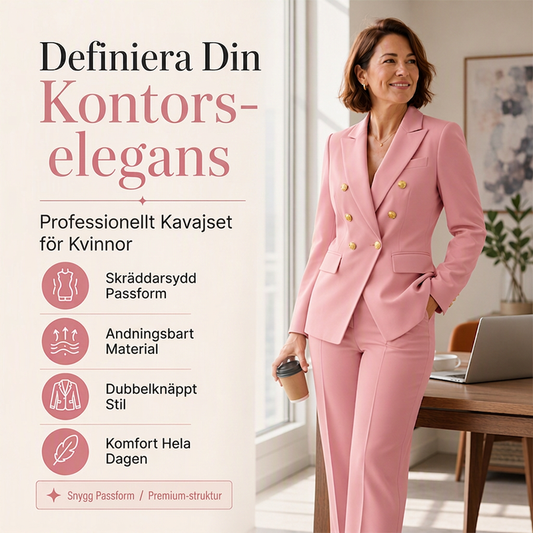 Elegant tvådelad blazer och byxdress för kvinnor