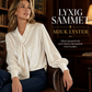 Sammetsblus Dam med Knytkrage – Elegant Långärmad Blus