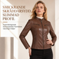 Kvinner Faux Leather Biker Letvikt Kort Motorcycle Kåpe for Spring og Autumn
