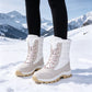 👢 Vattentäta snökängor för dam med plyschfoder och skaft i mellanhöjd❄️