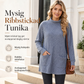 ✨ Ny kollektion 🤍Mysig Ribbstickad Tunika för Damer – Lös Passform, Mjuk Komfort och Elegant Lager-På-Lager Stil