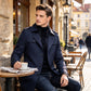 🧥 Medellång trenchcoat för herr med avtagbart foder