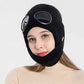 ⛷️ 3-i-1 – Mössa, skidglasögon och halsvärmare i ett! Unisex-stickad mössa, varm och vindtät 🧢