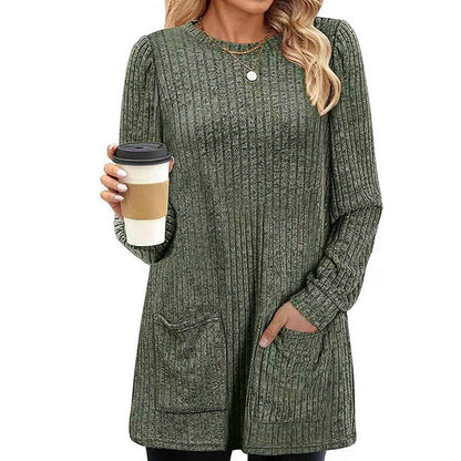 🧶 Kosig Ribbstickad Midi Topp för Dam – Mjuk, Bekväm, Stilren, Vardag & Höst ✨