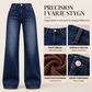 🥳Gratis frakt!🥳 Termiska damjeans med vid ben och hög midja