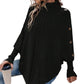 Dam Elegant Hög Hals Asymmetrisk Fåll Cape Tröja