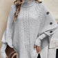 Dam Elegant Hög Hals Asymmetrisk Fåll Cape Tröja
