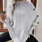 Dam Elegant Hög Hals Asymmetrisk Fåll Cape Tröja