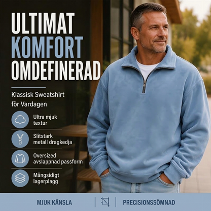 ✨Avslappnad herrtröja🧶med kvartslång dragkedja, mjuk och snygg, perfekt för vardagsbruk och till olika outfits