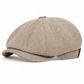 Vintage brittisk stil tidningspojkekeps för män och kvinnor, klassisk avslappnad flat cap, åttakantig basker