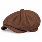 Vintage brittisk stil tidningspojkekeps för män och kvinnor, klassisk avslappnad flat cap, åttakantig basker