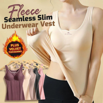 Sömlös fleece-undertröja med inbyggd BH